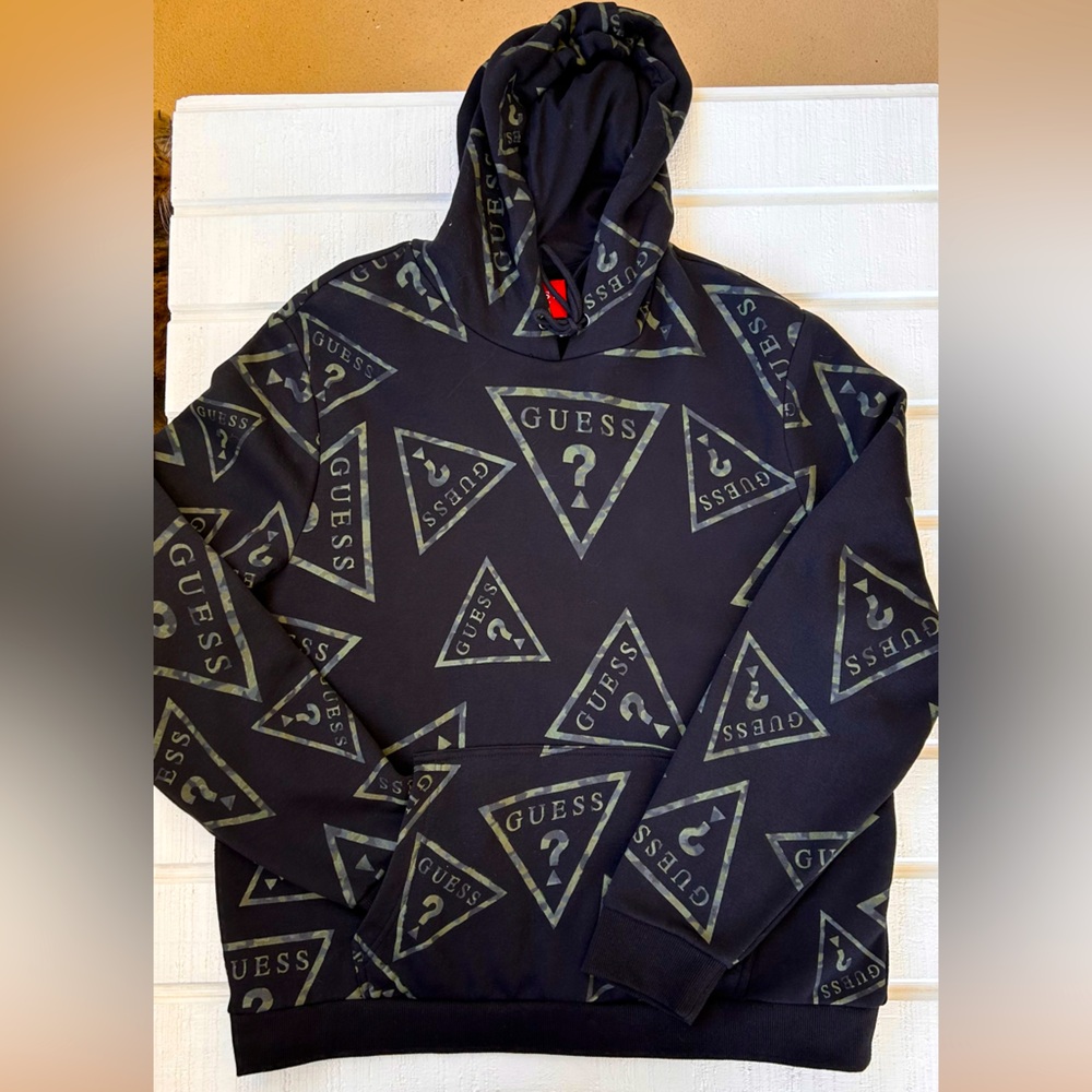 Guess Unisex Hoodie All Over Graphics Camo Size XL